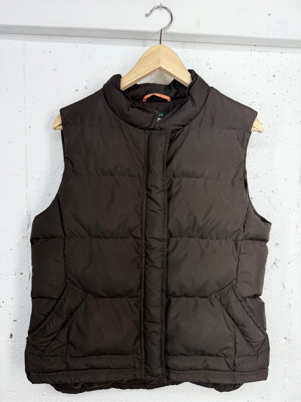 Vintage J. Crew Women’s Large Brown Down Vest Y2K